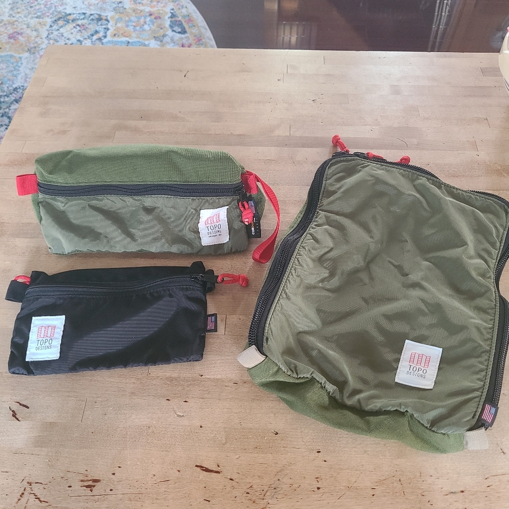 Topo Designs Green and Black Men's Bag Set